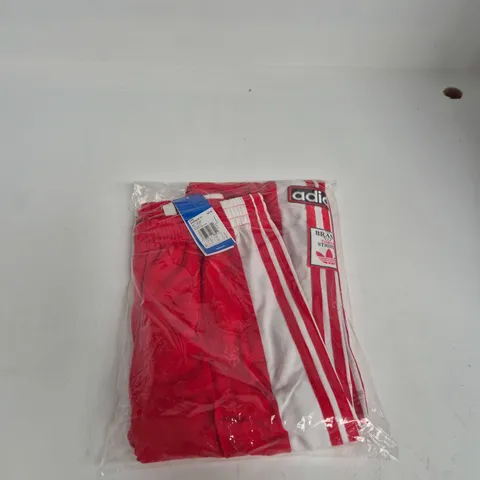 ADIDAS ADIBREAK PT PANTS – UK 2XS (USA 2XS), RED/WHITE STRIPES