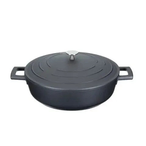 BOXED MASTERCLASS NON-STICK CAST ALUMINIUM ROUND CASSEROLE RISH WITH LID (1 BOX)