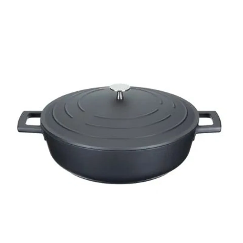 BOXED MASTERCLASS NON-STICK CAST ALUMINIUM ROUND CASSEROLE RISH WITH LID (1 BOX)