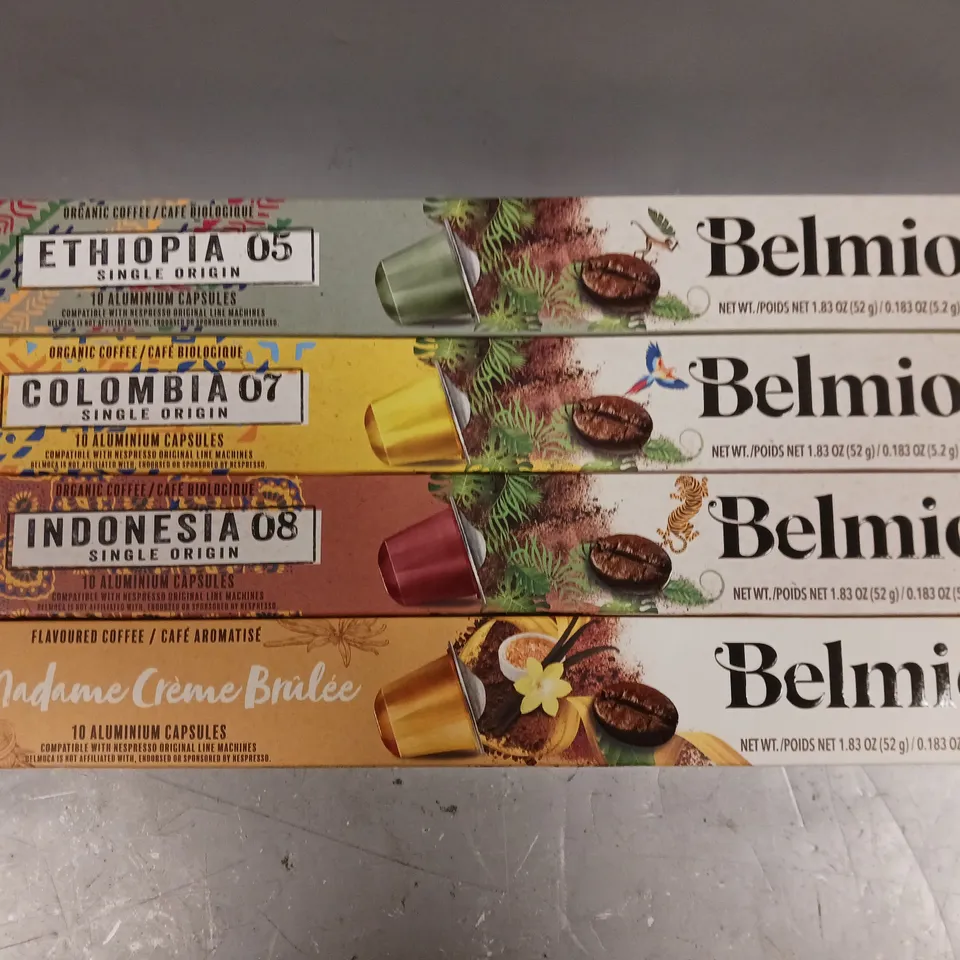 8 X BOXED BELMIO COFFEE PODS IN VARIOUS FLAVOURS - 10 PODS PER PACK 