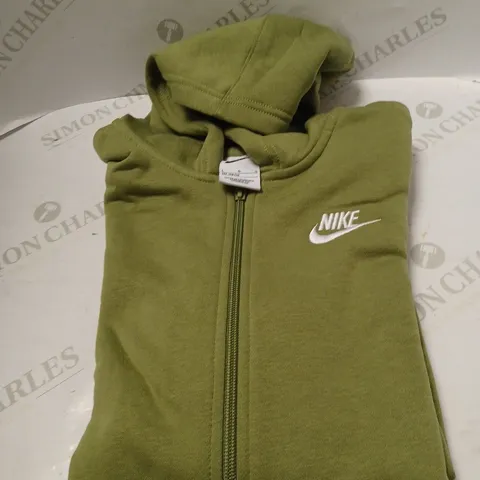 NIKE KHAKI JOGGING ZIP UP HOODIE - LARGE