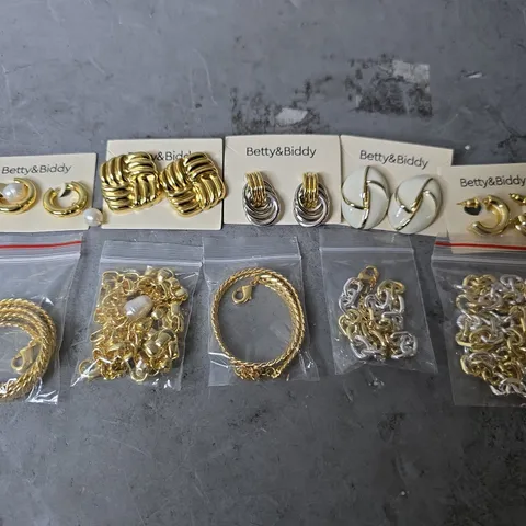 BOXED SET OF 10 BETTY & BIDDY EARRINGS & BRACELETS 