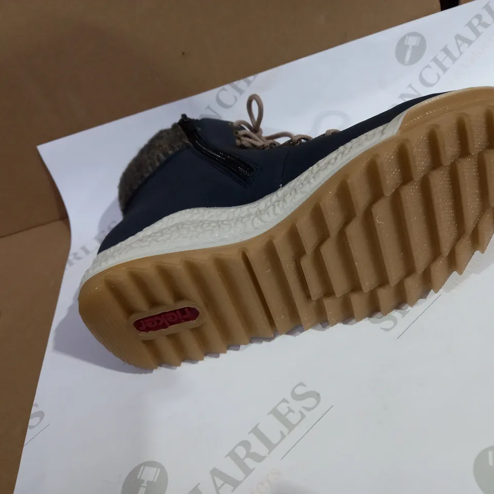 RIEKER LACE NAVY BOOT - SIZE 5