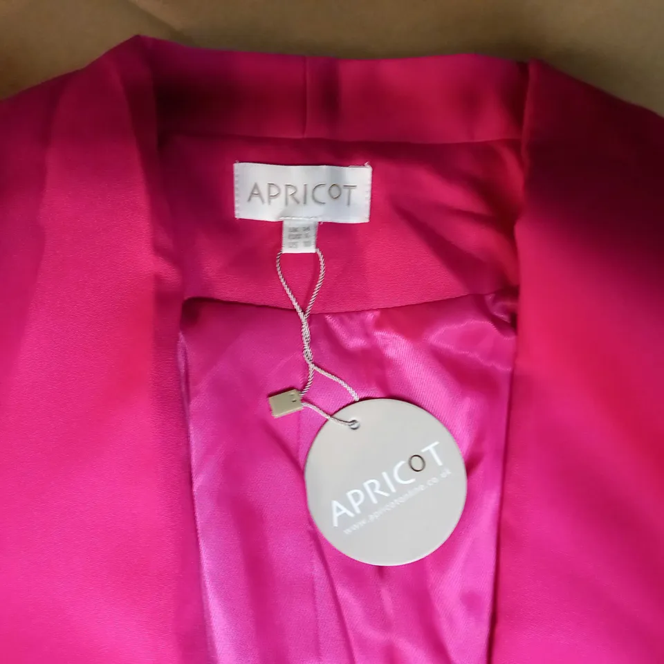 APRICOT HOT PINK RUCHED SLEEVED BLAZER/JACKET - SIZE 15