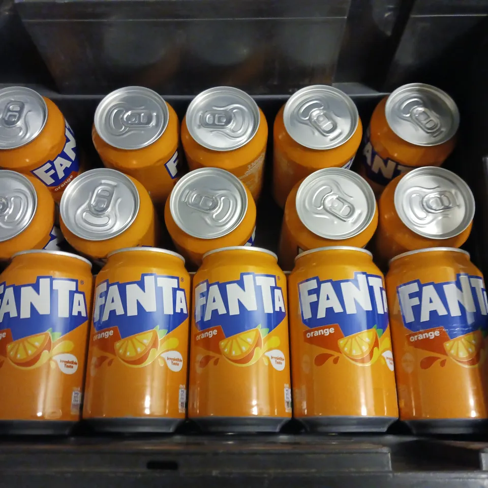 LOT OF 20 330ML CANS OF FANTA ORANGE