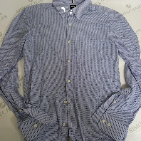 HUGO BOSS SLIM FIT STRETCH SHIRT IN BLUE/WHITE - MEDIUM