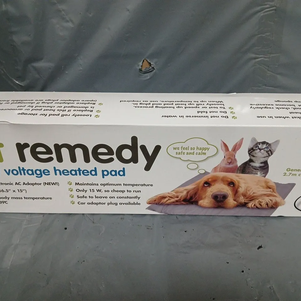 BOXED PET REMEDY LOW VOLTAGE HEATED PAD 