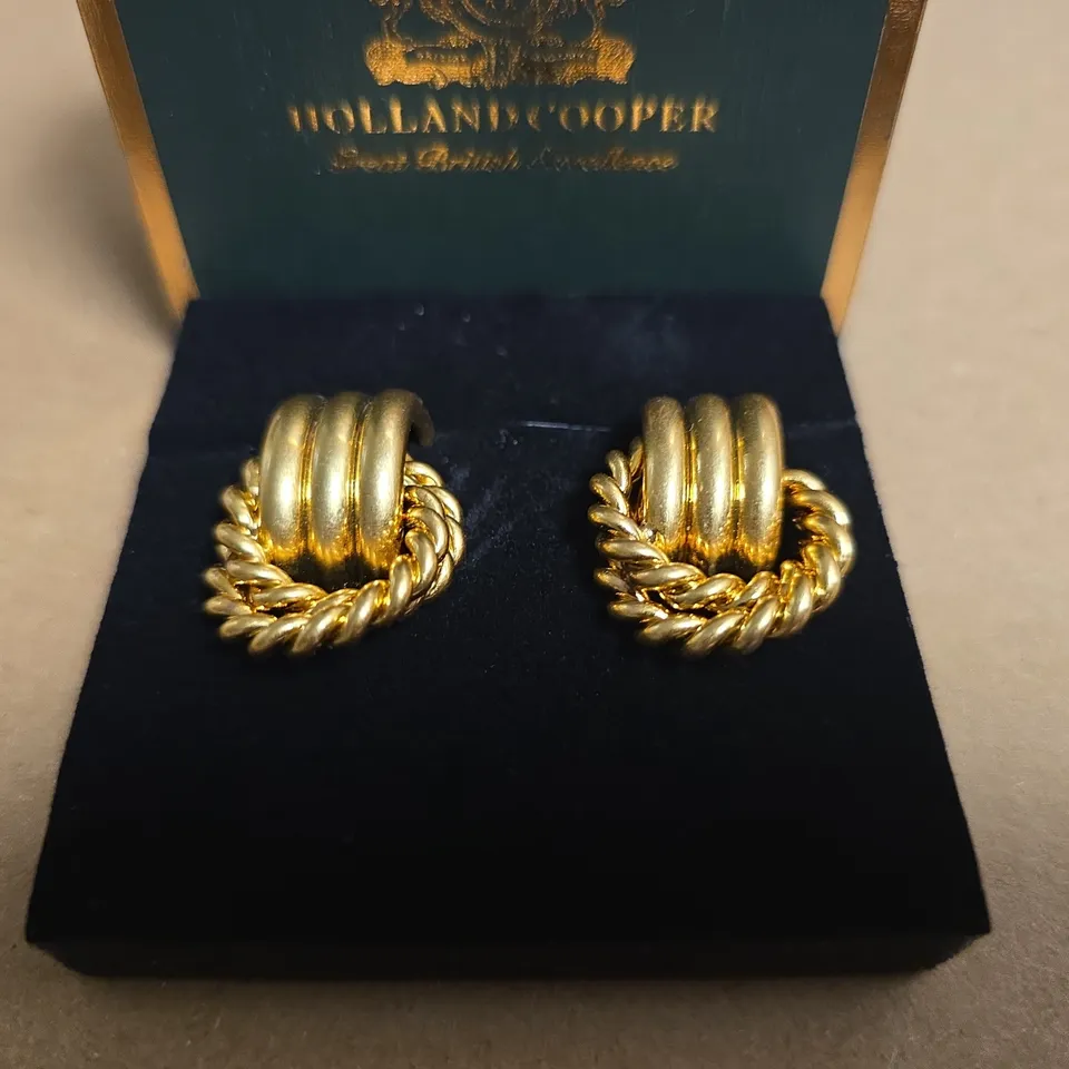 BOXED HOLLAND COOPER BRAIDED HOOP EARRINGS