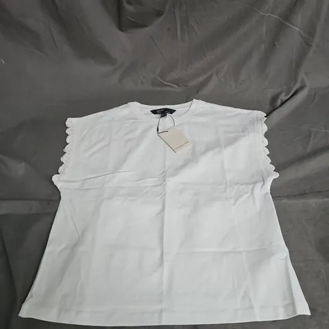 NOBODY'S CHILD CROCHET TRIM TANK IN WHITE SIZE S