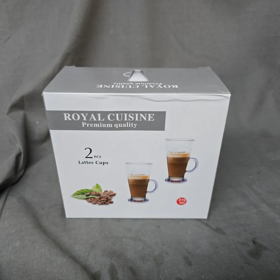 6 BOXED ROYAL CUISINE LATTE GLASS DUOS