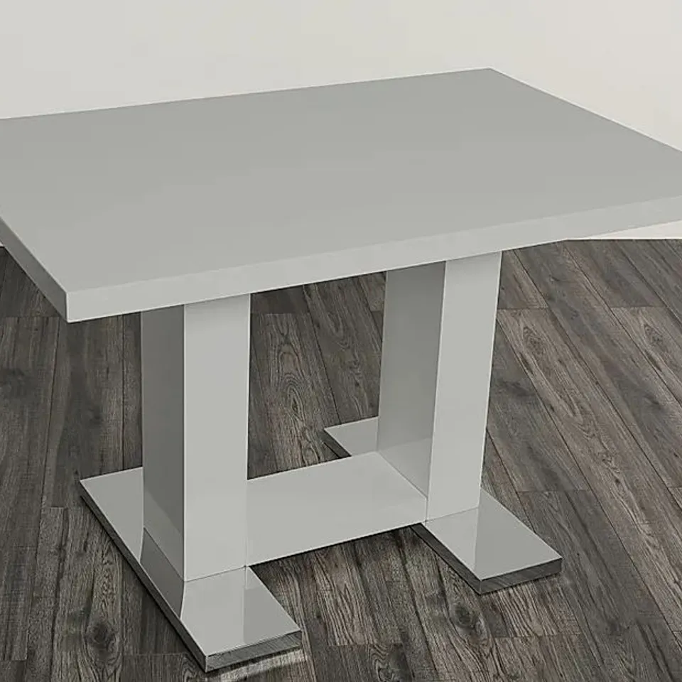 BOXED DESIGNER JOULE GREY HIGH GLOSS120cm DINING TABLE (2 BOXES)