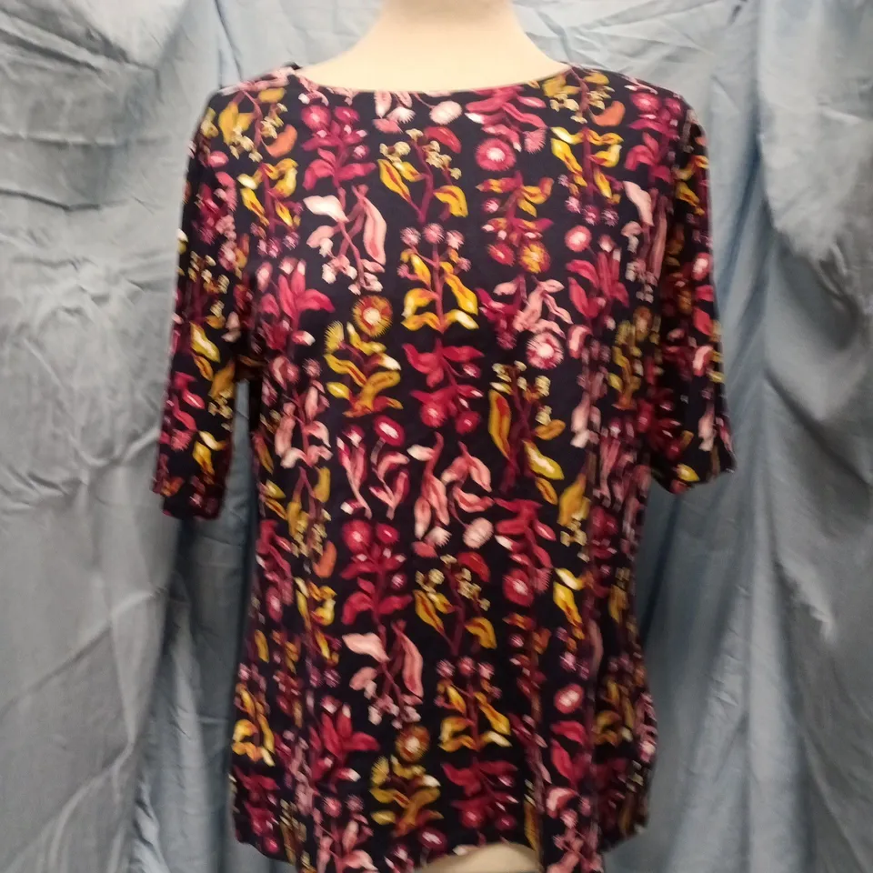 BAGGED SEASALT CORNWALL POISSON T-SHIRT IN INKY BOTANICAL MARITIME SIZE 16