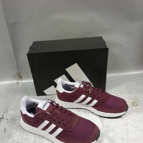 BOXED PAIR OF ADIDAS RUN 60S 2.0 MAROON UK 7.5