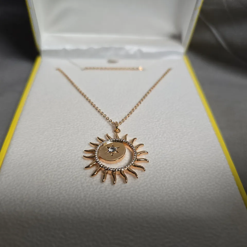 SOLEIL SUNBURST PENDANT NECKLACE – ROSE GOLD TONE (TIPPERARY)