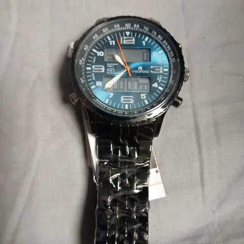 VIGOROSO WRISTWATCH WITH BLUE DIAL AND STAINLESS STEEL BRACELET