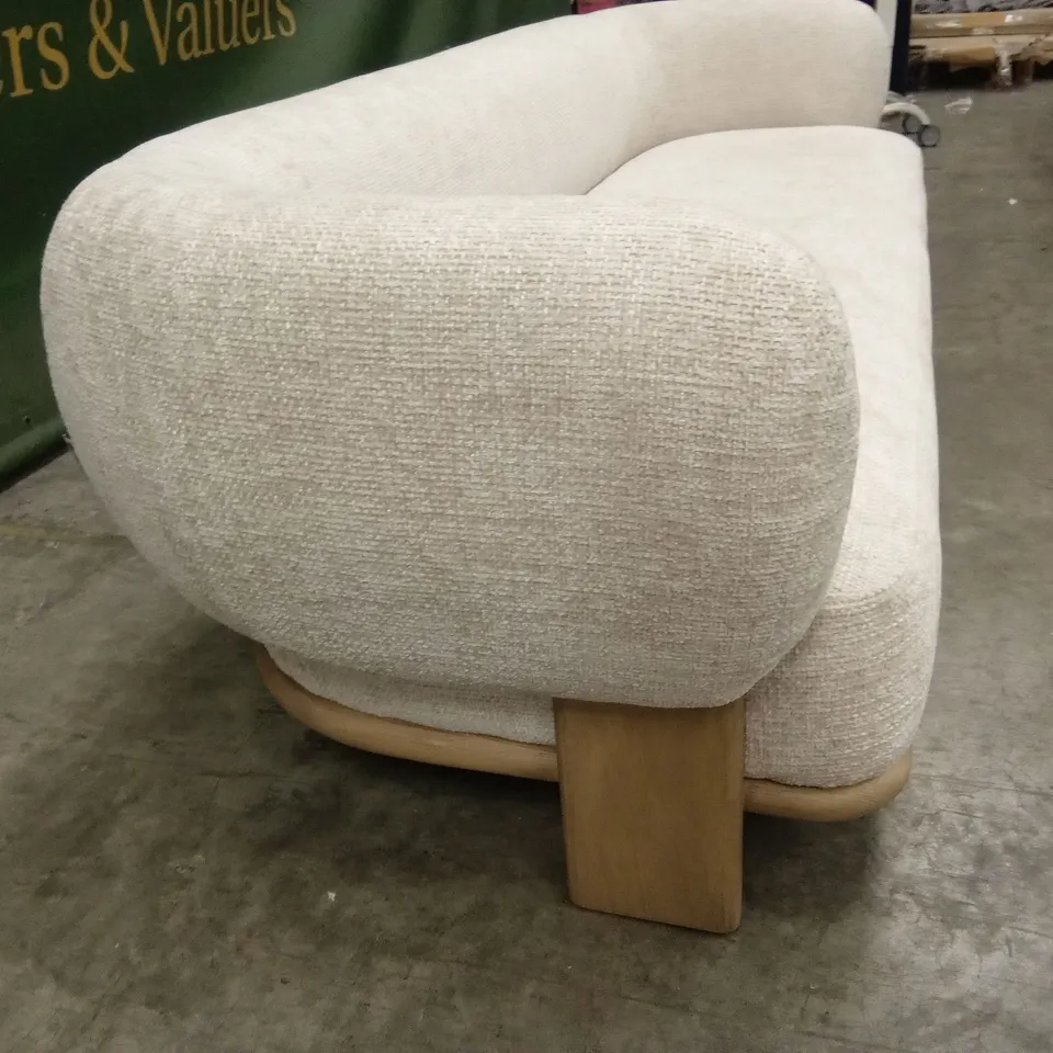 DANETTI FLORENCE NATURAL FABRIC WITH LIGHT WOOD 3 SEATER SOFA RRP £1429
