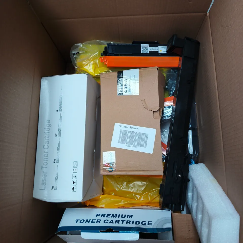BOX OF APPROXIMATELY 15 ASSORTED PRINTER CARTRIDGE PRODUCTS