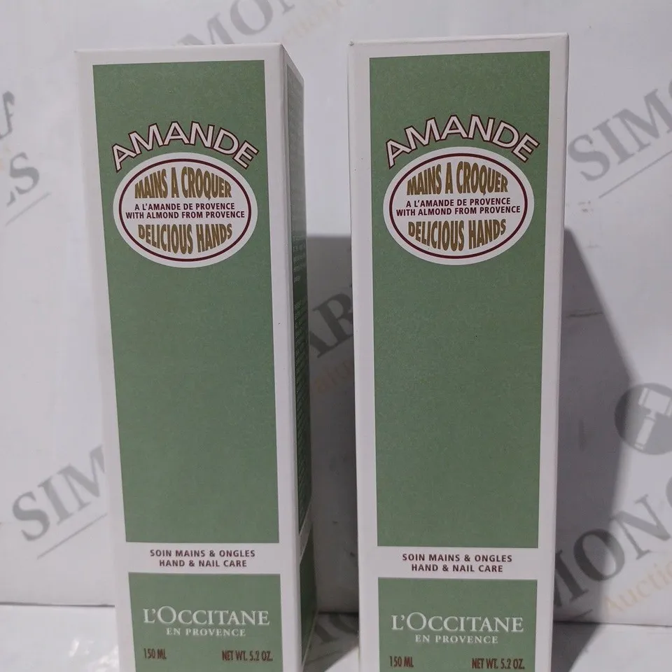 BOXED L'OCCITANE SET OF 2 AMANDE HAND & NAIL CARE (150ML)