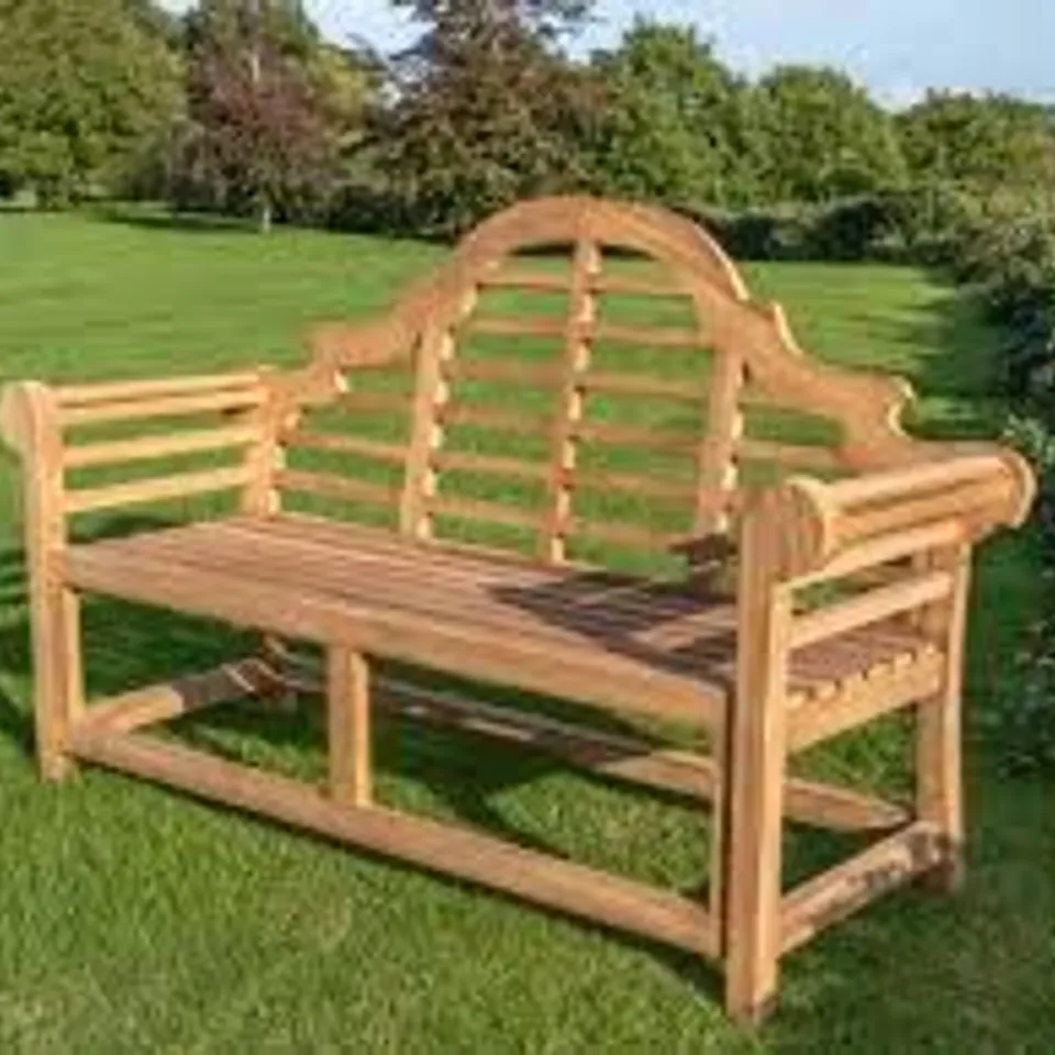 BOXED LUTYENS TEAK BENCH 3 SEATER