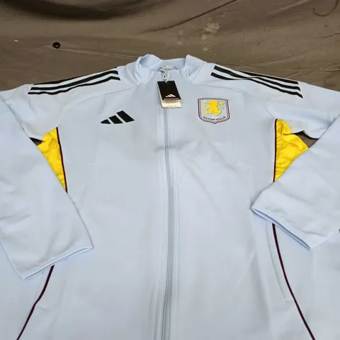 ASTON VILLA FC TRACK TOP – ADIDAS, LIGHT BLUE, MEN'S UK L