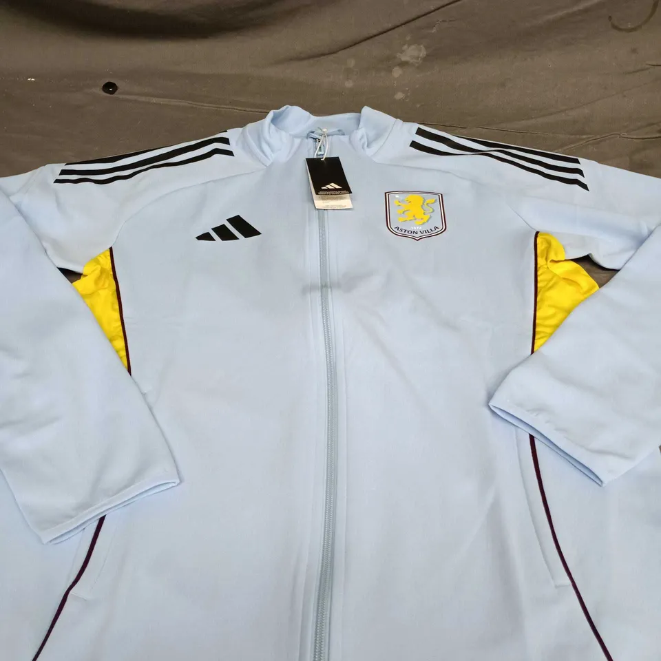 ASTON VILLA FC TRACK TOP – ADIDAS, LIGHT BLUE, MEN'S UK L