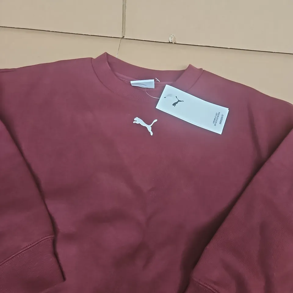 PUMA SWEATSHIRT – BURGUNDY - SIZE 7/8 YRS