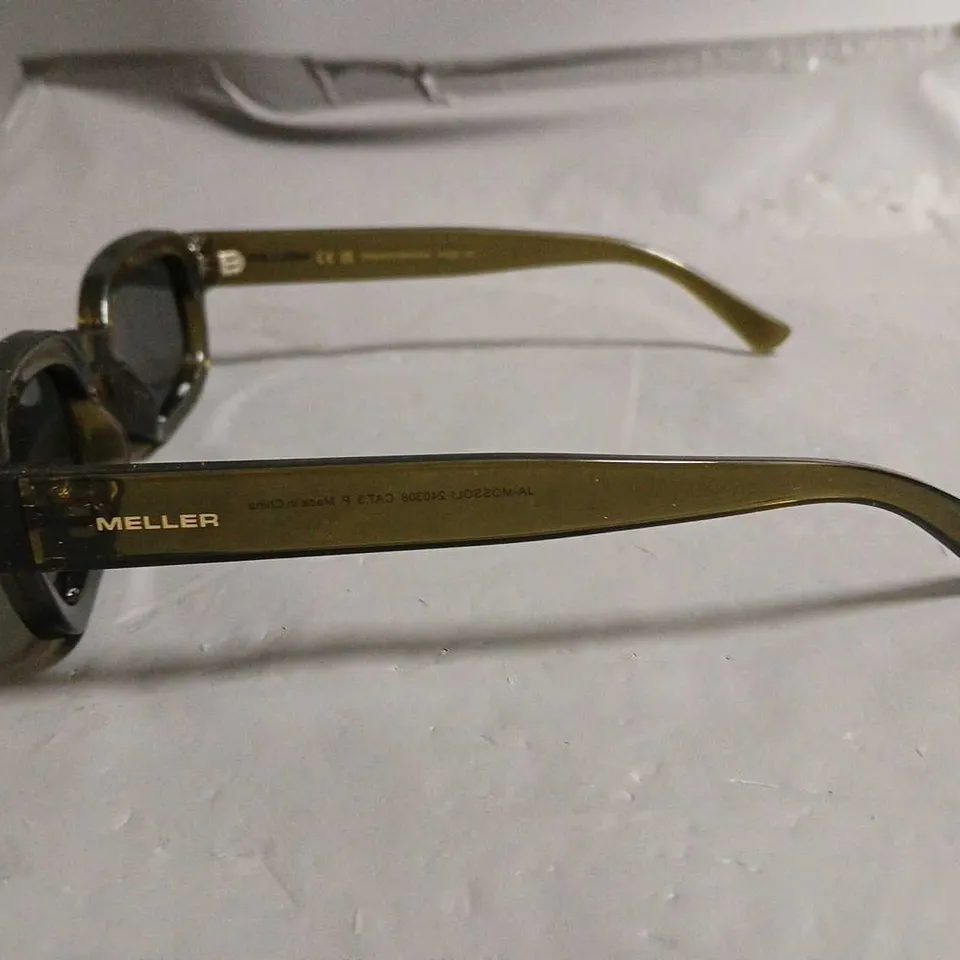 BOXED PAIR OF MELLER GLASSES WITH CLEAR FRAMES