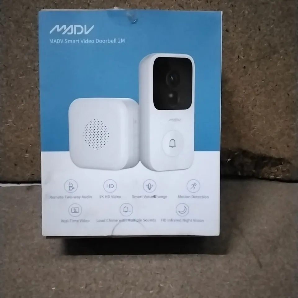 BOXED MADV SMART VIDEO DOORBELL 2M - WHITE 