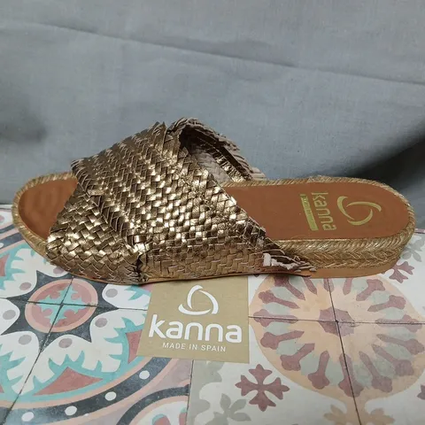 KANNA DULCE-TRENZ BRONZE WOVEN SANDALS β UK 4 (EU 37)