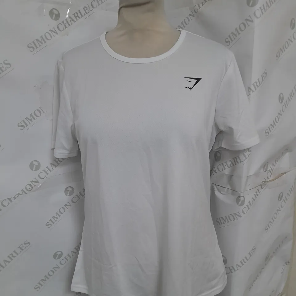 GYMSHARK REGULAR FIT TRAINING TSHIRT IN WHITE SIZE M