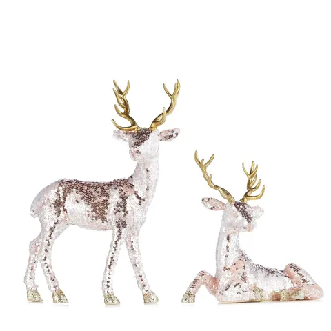 JM BY JULIEN MACDONALD SET OF 2 SEQUIN STAGS