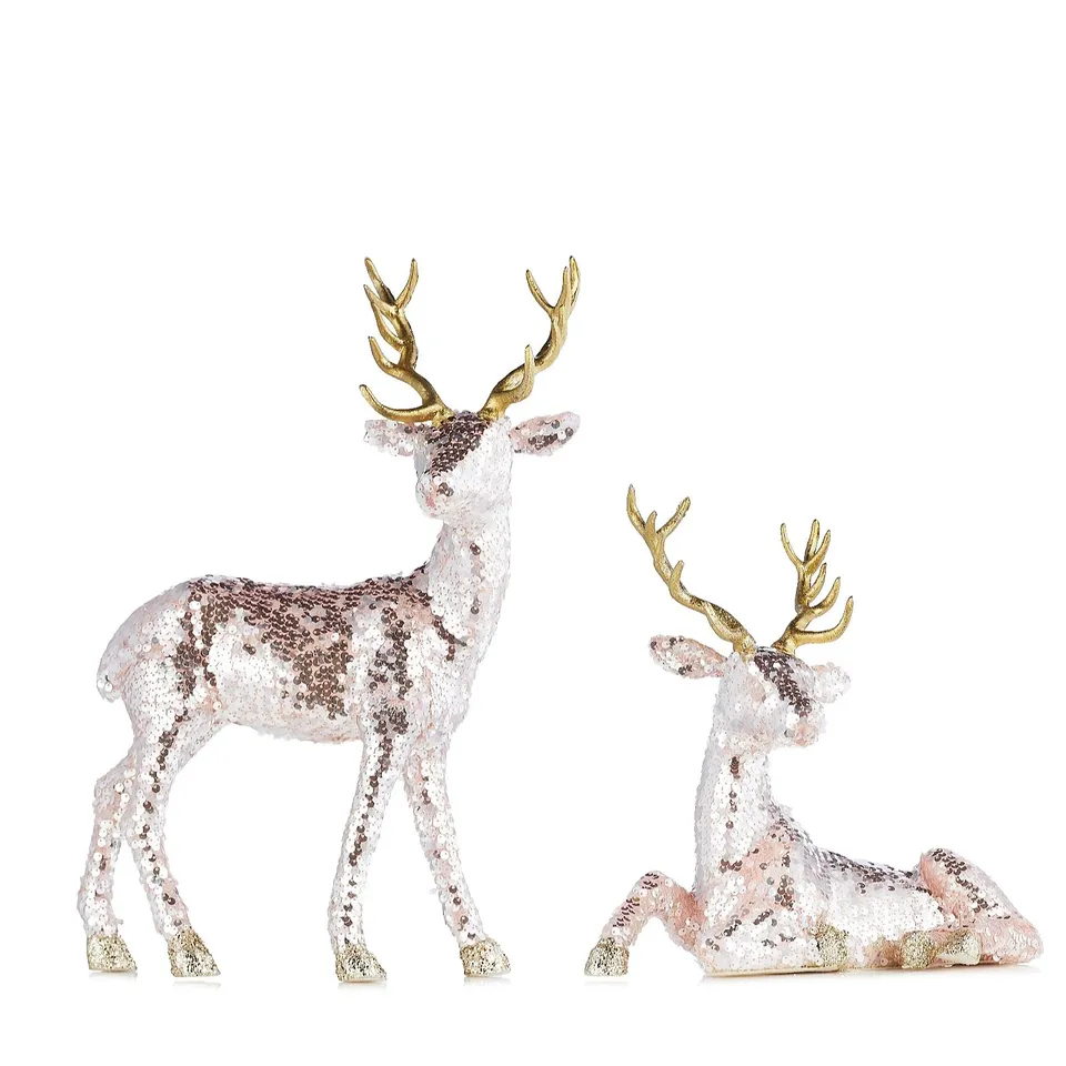 JM BY JULIEN MACDONALD SET OF 2 SEQUIN STAGS
