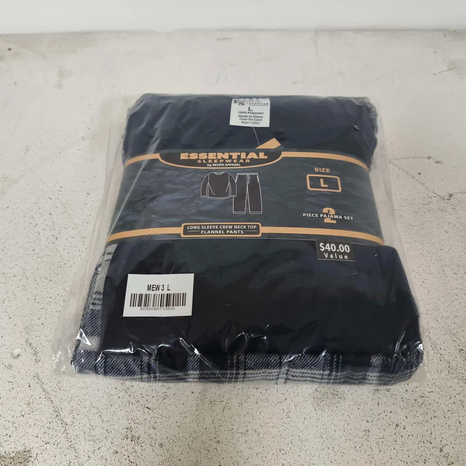 BAGGED ESSNETIAL SLEEPWEAR BY SEVEN APPAREL 2 PIECE PAJAMA SET IN NAVY - LARGE