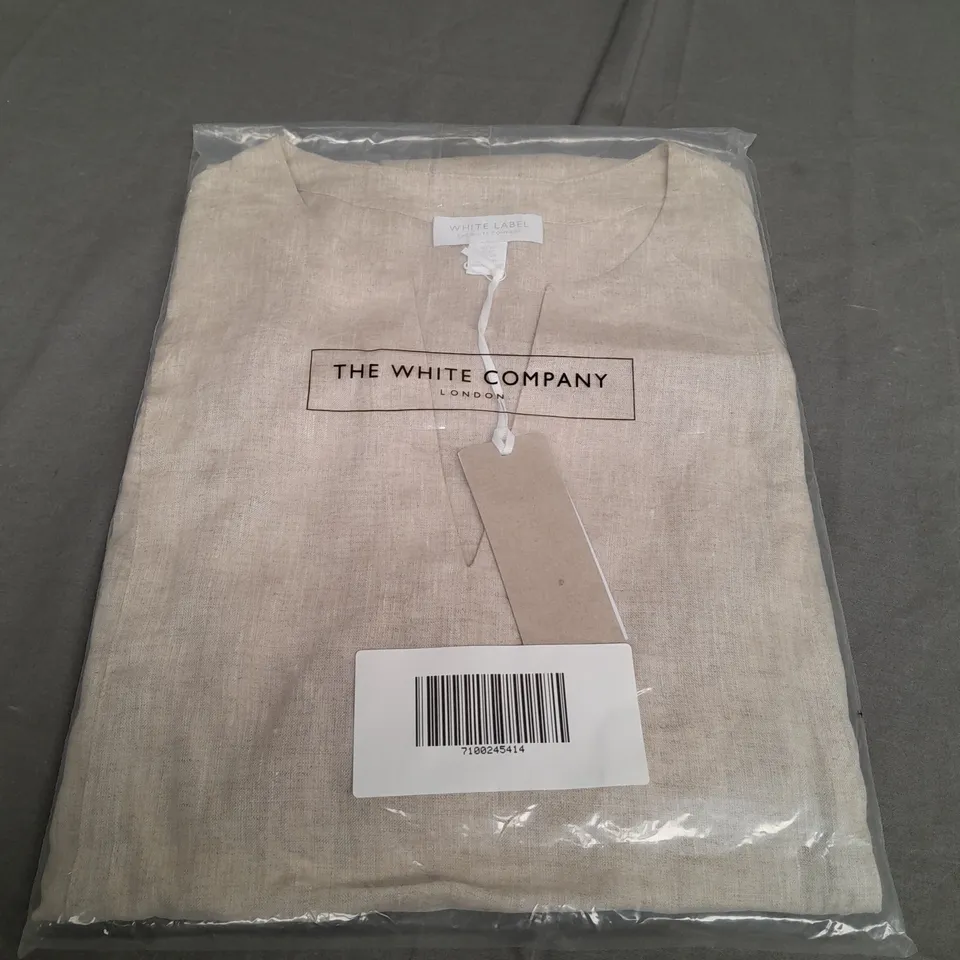 SEALED THE WHITE COMPANY LINEN FLUTE SLEEVE MIDI DRESS - SIZE 10