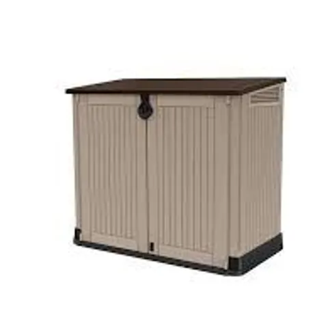 BOXED KETER STORE IT OUT MIDI 880L GARDEN STORAGE BOX -BEIGE/BROWN