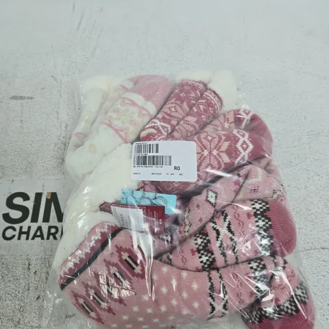 BAGGED MUK LUKS 4PAIR PACK CABIN SOCKS PINK L/XL
