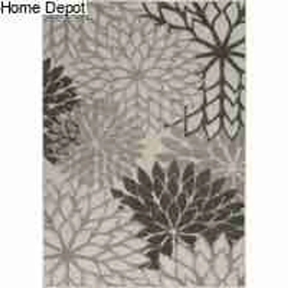 NOURISON ALOHA INDOOR/OUTDOOR TROPICAL FLORAL SILVER GREY 5 3 X 7 5 AREA RUG (5 X 8 )