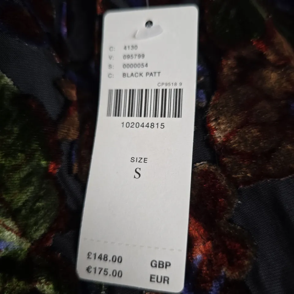 ANTHROPOLOGIE WOMEN'S FLORAL VELVET DRESS – SIZE S