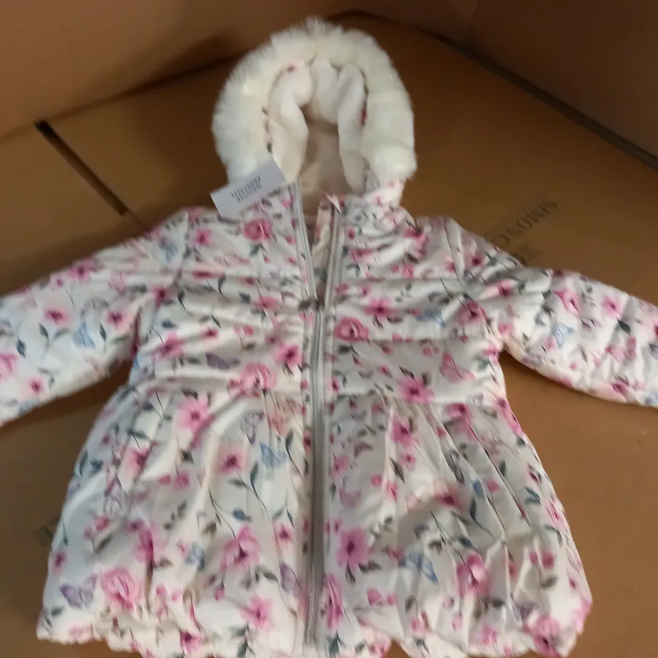 VERY FLORAL PRINT KIDS COAT - 5/6 YRS