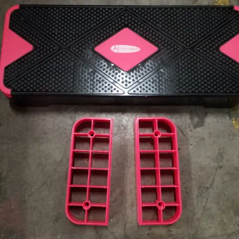 BOXED ACTIVEFOREVER 68CM ADJUSTABLE WORKOUT AEROBIC STEPPER WITH 2 ADJUSTABLE STEP LEVELS - PINK