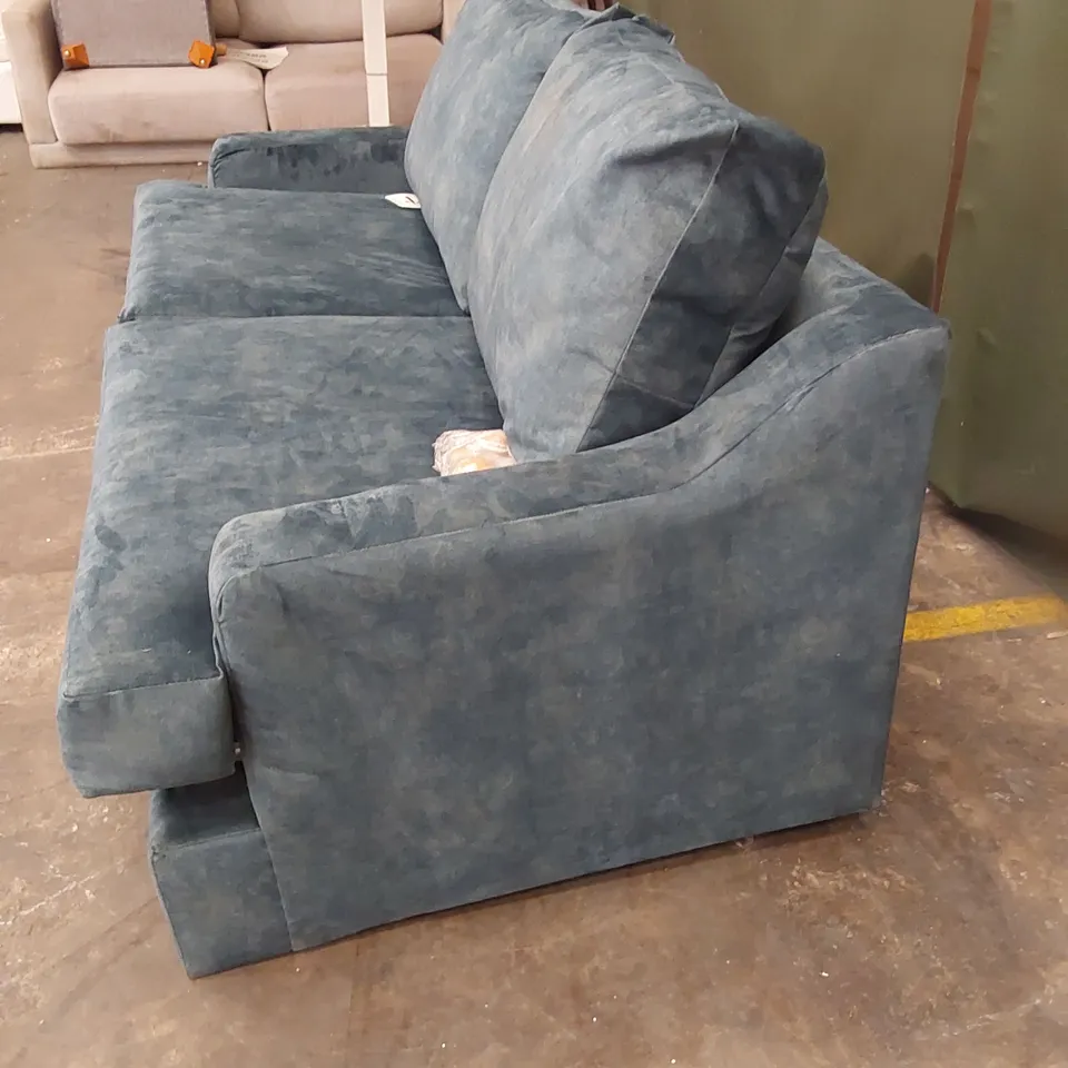 QUALITY DESIGNER 3 SEATER SOFA BED - AQUA FABRIC