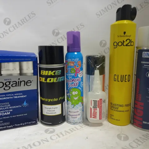 LOT OF APPROXIMATELY 20 ASSORTED AEROSOLS, TO INCLUDE MOTORCYCLE PAINT, GOT2B, MITREBOND, ETC - COLLECTION ONLY
