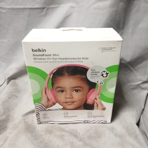 BOXED AND SEALED BELKIN SOUNDFORM MINI WIRELESS ON-EAR HEADPHONES FOR KIDS