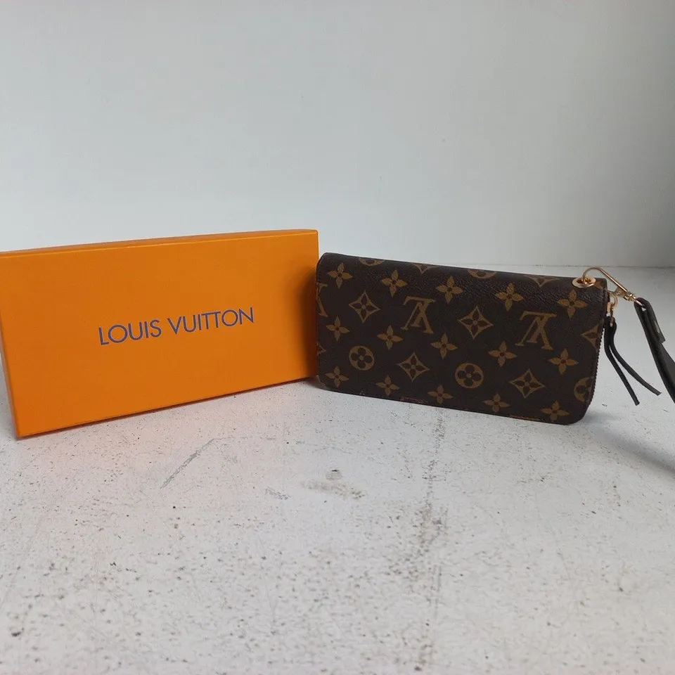 LOUIS VUITTON MONOGRAM CANVAS ZIP WALLET WITH WRIST STRAP – BOXED