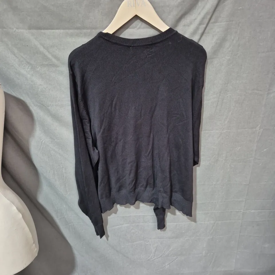 M&S BLACK CARDIGAN – VISCOSE RICH, WOMEN'S KNITWEAR SIZE 18