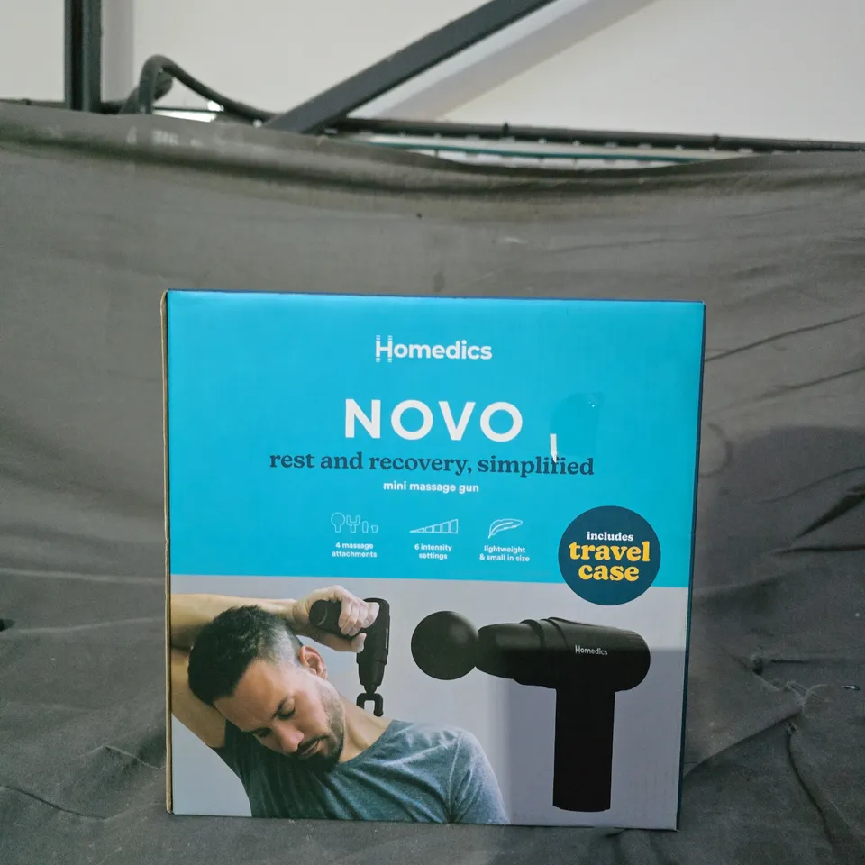 HOMEDICS NOVO REST & RECOVERY MINI MASSAGE GUN – BOXED 