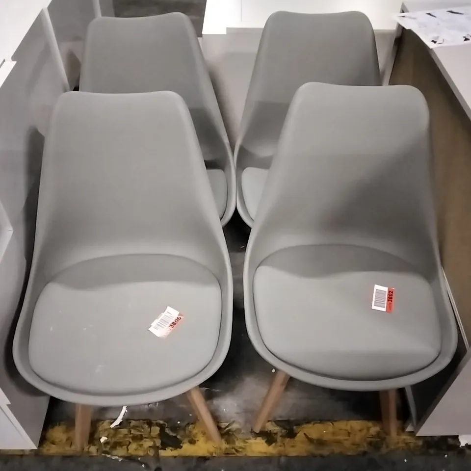 SET OF 4 NERO UPHOLSTERED SIDE CHAIRS - GREY