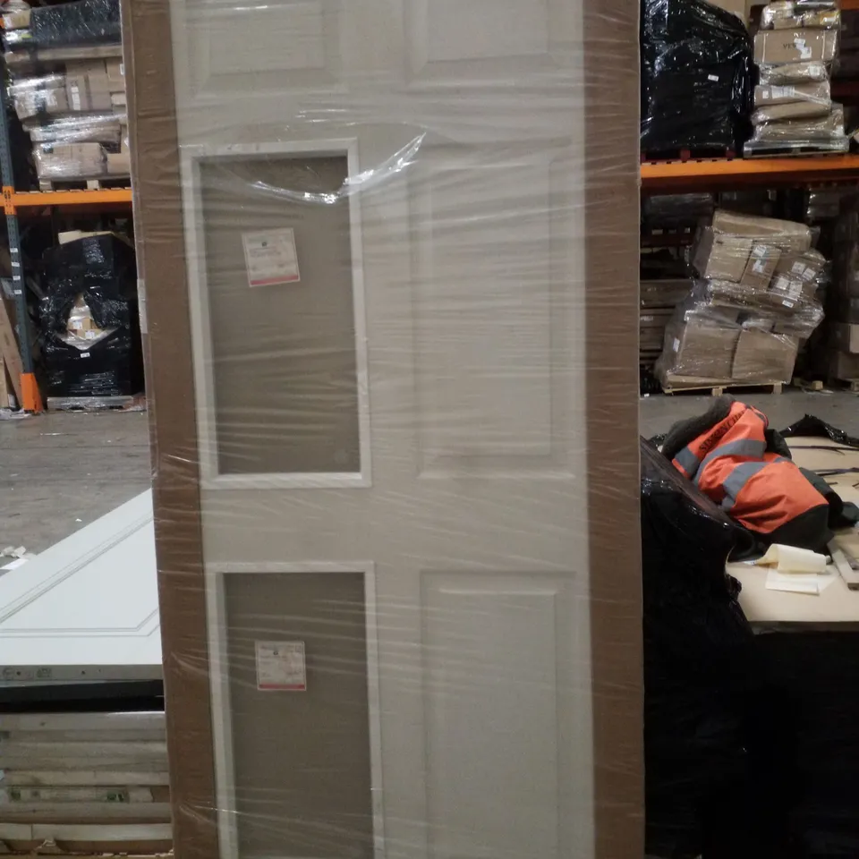 FIREGLASS WHITE 2 CLEAR PANEL DOOR 2040×926×55MM