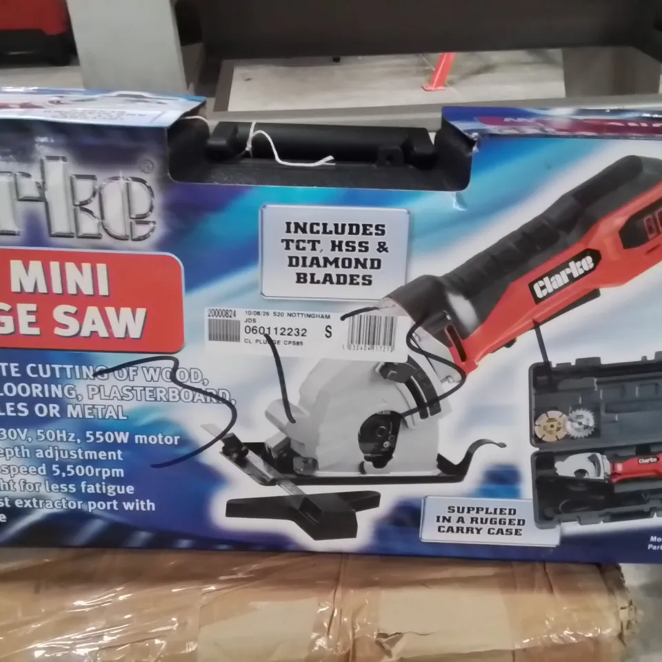 BOXED CLARKE CPS85 85MM MINI CIRCULAR/PLUNGE SAW