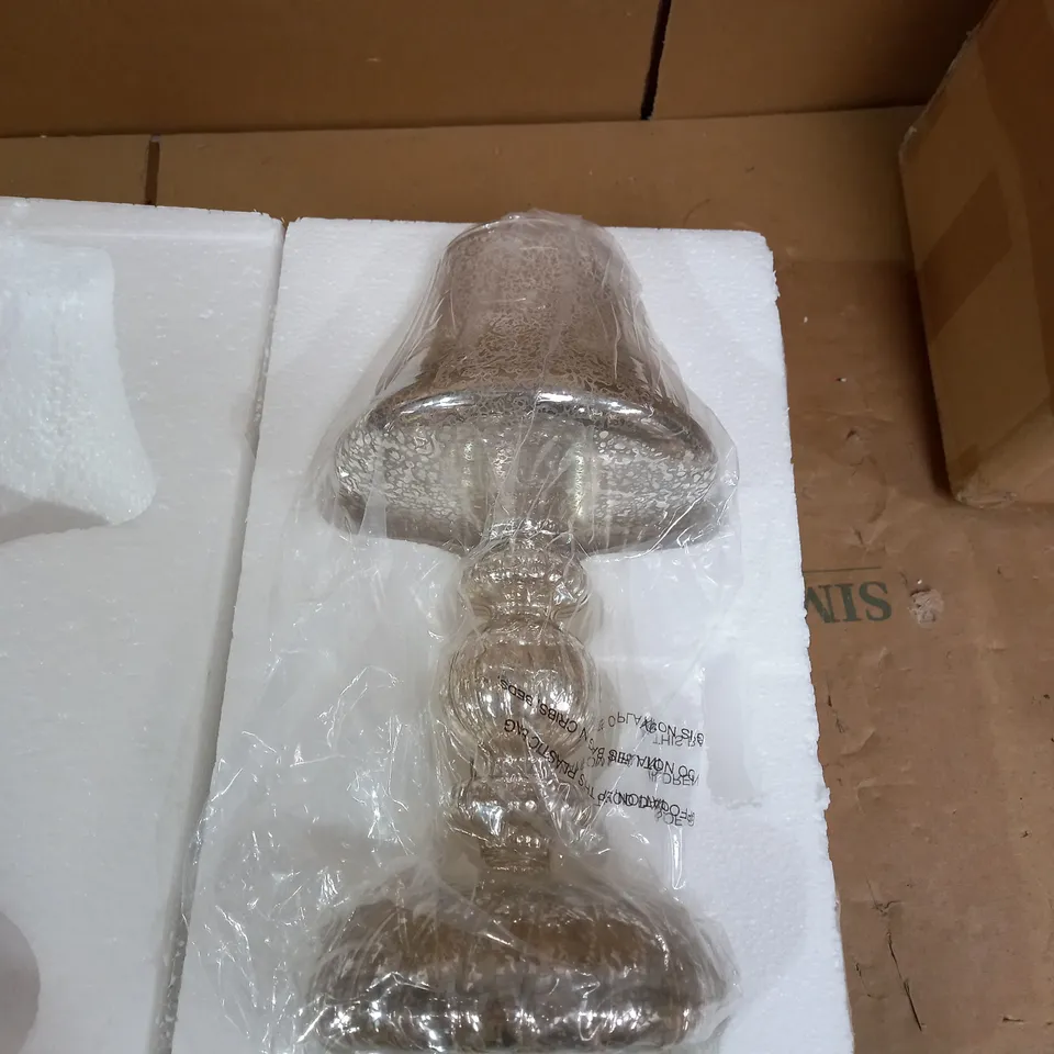 HOME REFLECTIONS PRE-LIT LED MERCURY GLASS LAMP SILVER